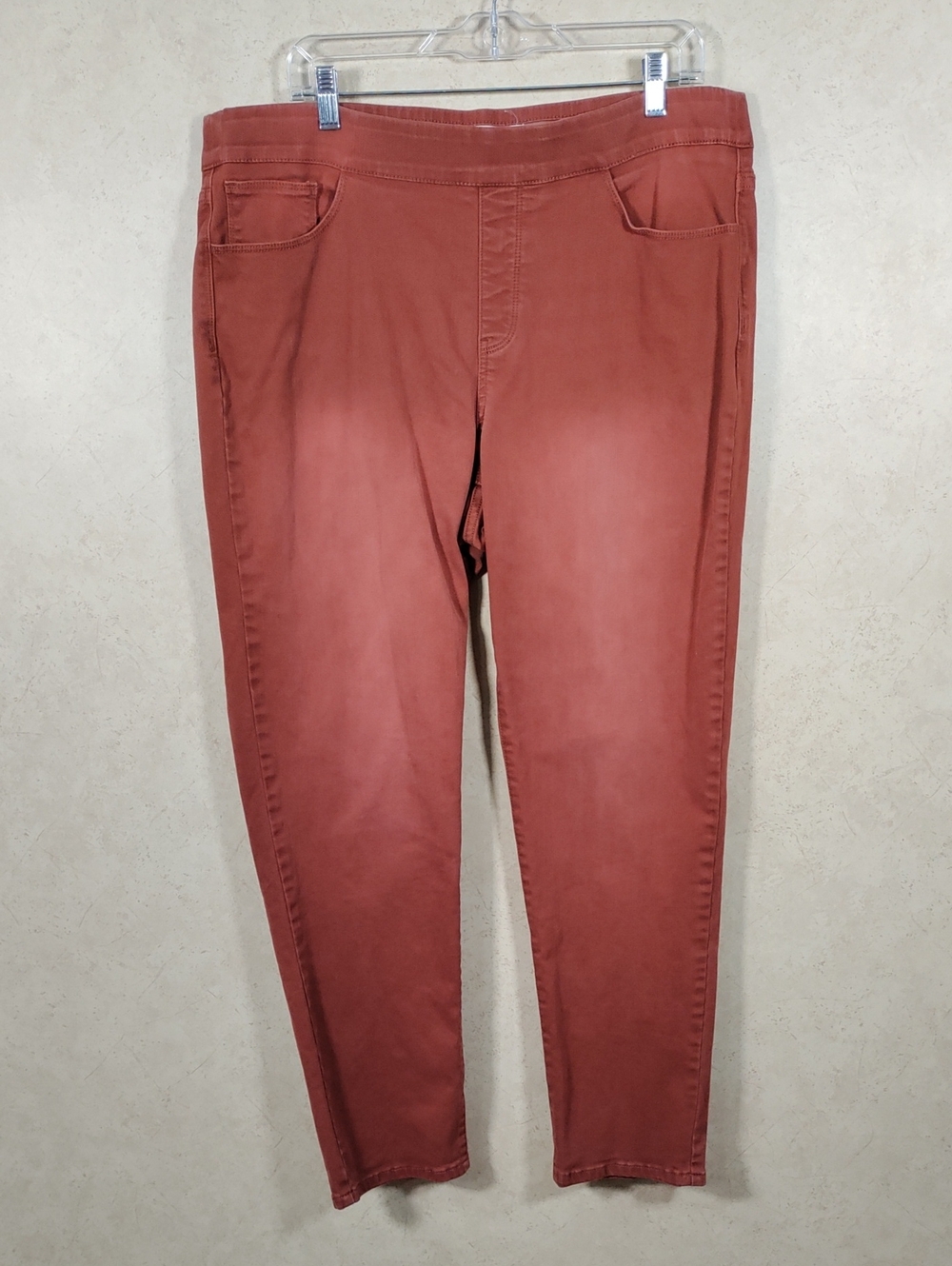 H194 Soft Surroundings Rust Pull On Elastic Waist Stretch Jeans XL